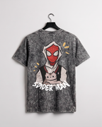 Spider Man and Cat - Playera Acid Wash
