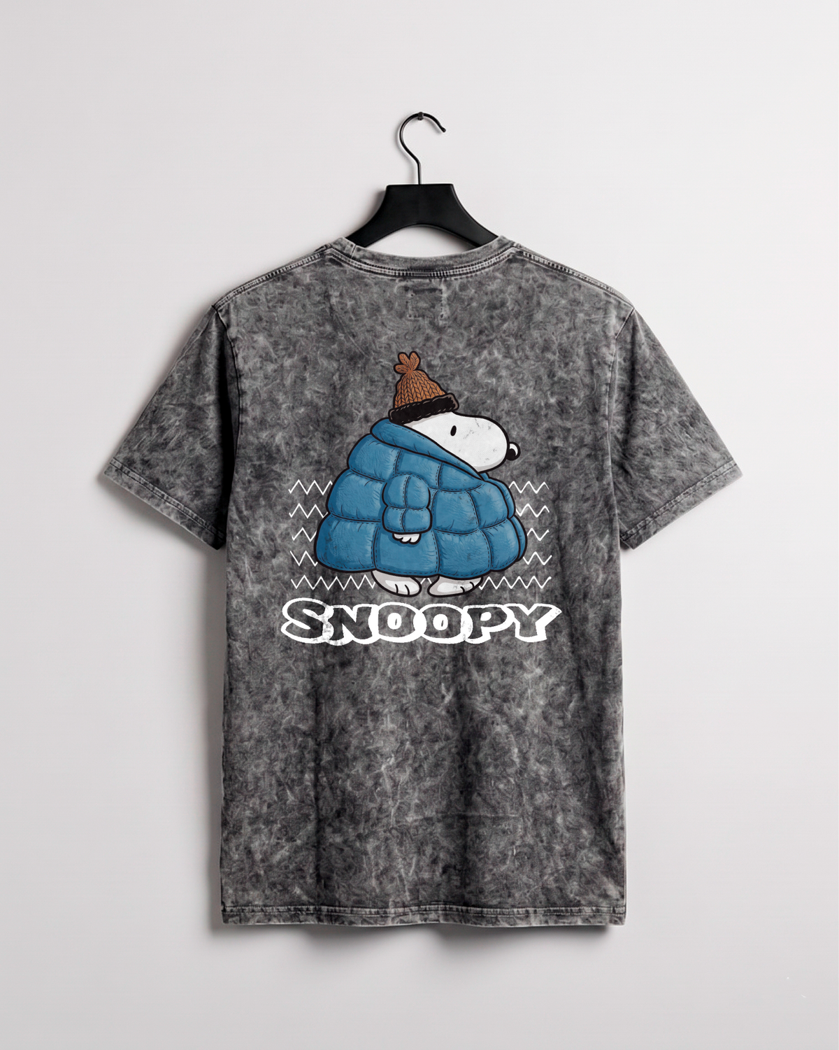 Snoopy Puffy Jacket - Playera Acid Wash